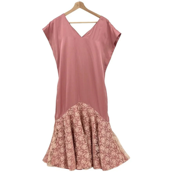 Vintage Satin Laced Mermaid Dress XL - Picture 2 of 10